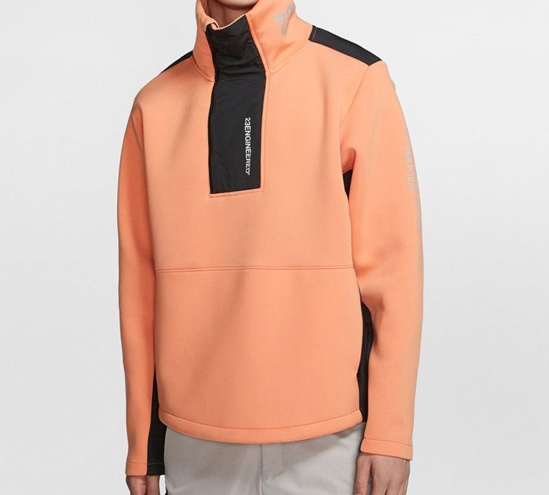 Air Jordan 23 Engineered Stand Collar Knit Contrasting Colors Half Zipper Orange BQ5738-854