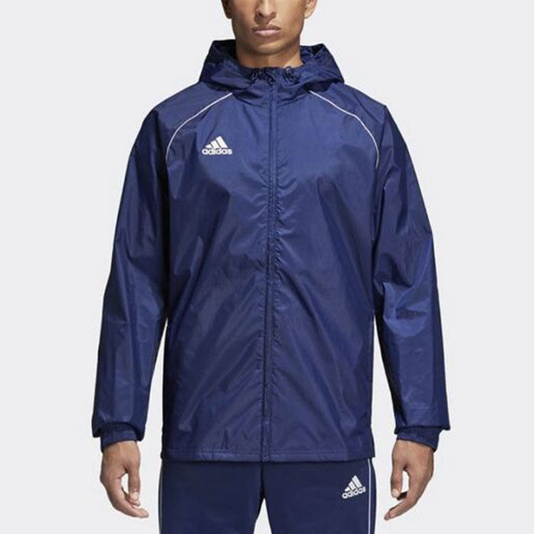 Men's adidas Logo Alphabet Printing Hooded Jacket Blue CV3694