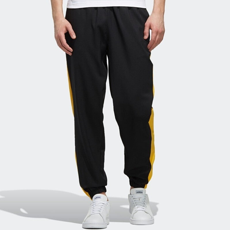 adidas neo Contrasting Colors Loose Casual Bundle Feet Sports Long Pants Black FK9927
