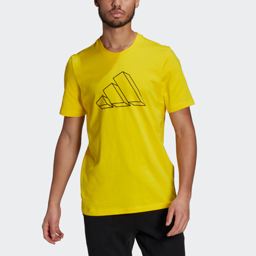 adidas M Fi Gfx Tee Athleisure Casual Sports Round Neck Short Sleeve Yellow GL5658