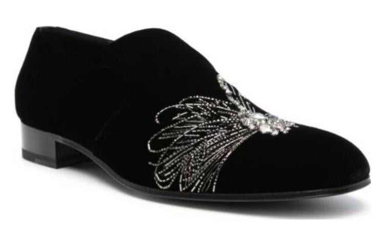 Alexander McQueen Dragonfly Embellished Slip-on Loafers 'Black' 777799W4AMP1064