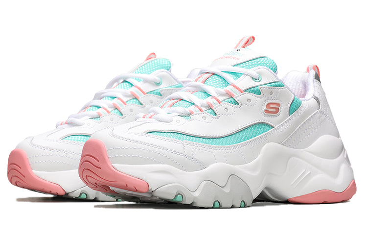 (WMNS) Skechers D'Lites 3.0 Blast Full Low-Top Running Shoe White/Blue/Pink 12954-WPMT