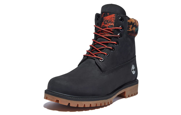 Timberland 6 Inch Premium Boot 'Black Nubuck with Camouflage Collar' A2KC3001