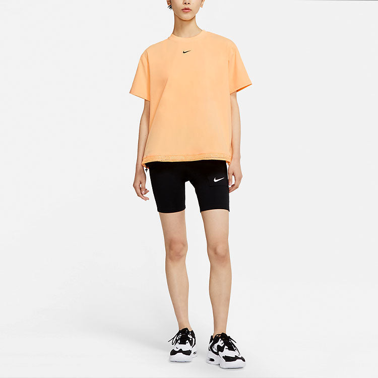 (WMNS) Nike Sportswear Tech Pack Logo Printing Round-neck Orange Light orange DC8116-884