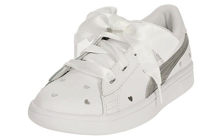 (WMNS) PUMA Smash V2 Ribbon Retro Low Tops Casual Skateboarding Shoes White 370782-02