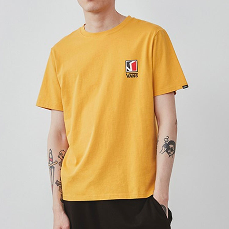 Vans Classic Logo Printing Short Sleeve Couple Style Yellow VN0A4P4G50X