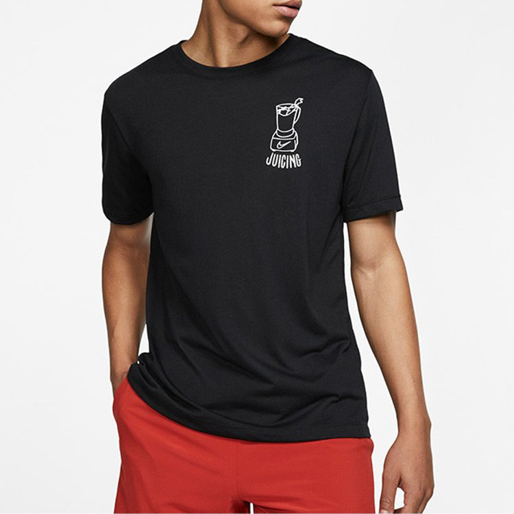 Nike Dri-Fit Breathe Juicing Training Quick Dry Short Sleeved Male Black BQ6533-010