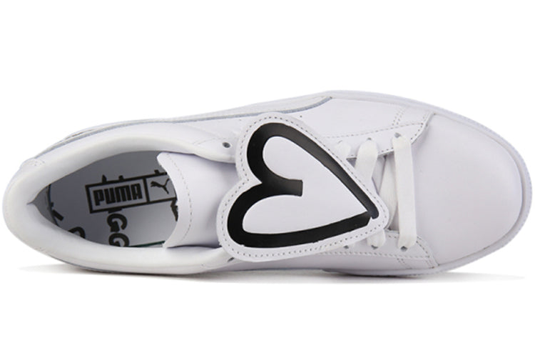 (WMNS) PUMA Basket Badge HNDWRTTN 'White' 370190-01