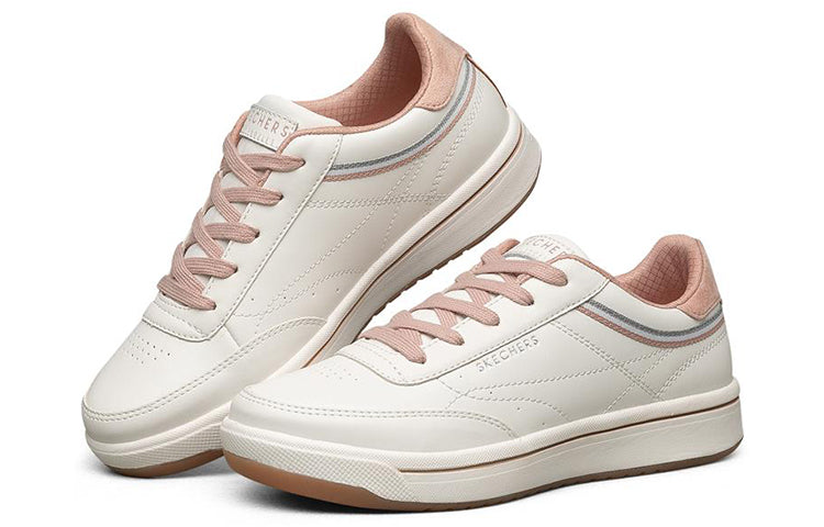 (WMNS) Skechers Downtown Low-Top Sneakers White/Pink 74431-WLPK