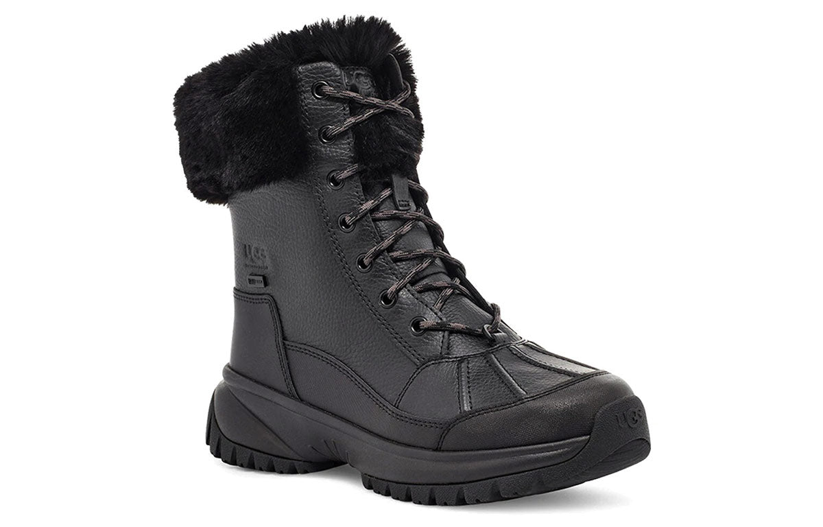 (WMNS) UGG Yose Fluff Snow Boots Black 1112328-BLK
