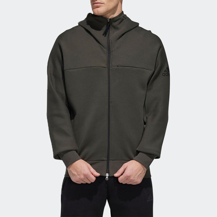 adidas O1 HTT Music Logo Casual Sports Hooded Jacket Brown FM9387