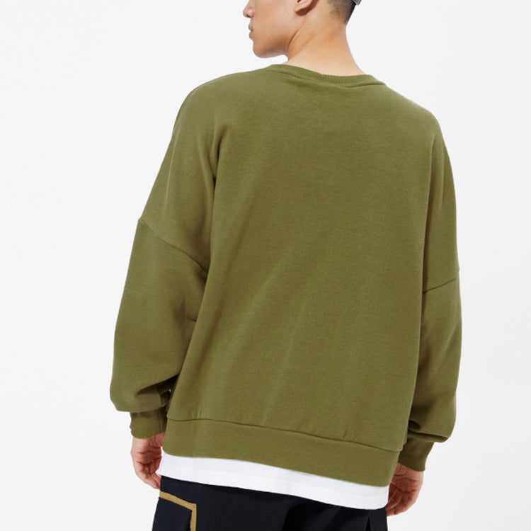 New Balance Alphabet Logo Round Neck Long Sleeves Olive Green AMT13345-OV