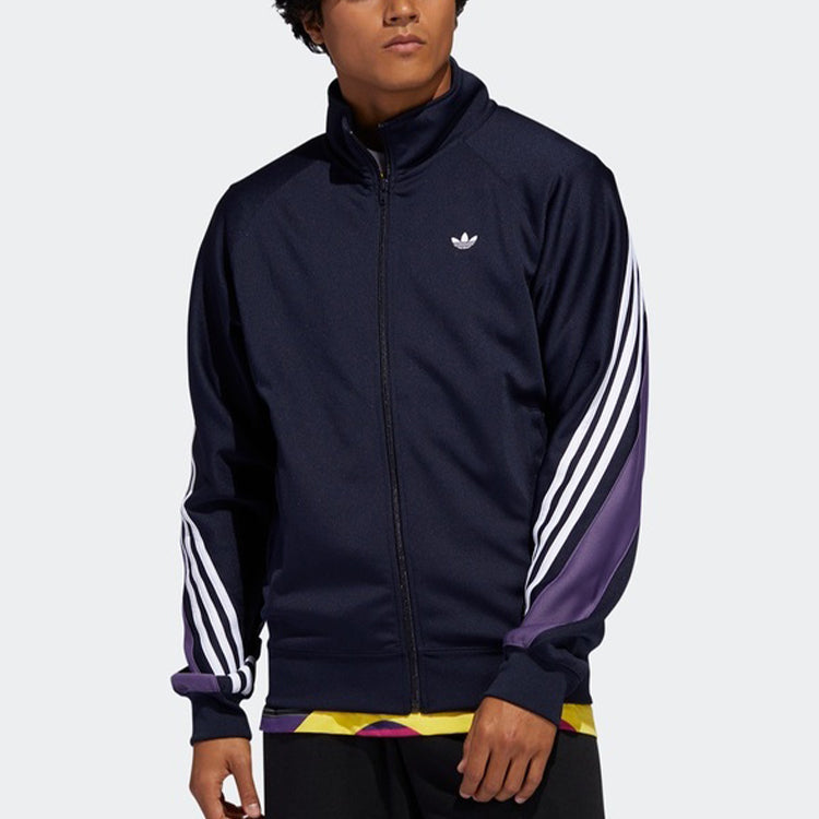 adidas originals Stand Collar Casual Sports Jacket Navy Blue FM1524