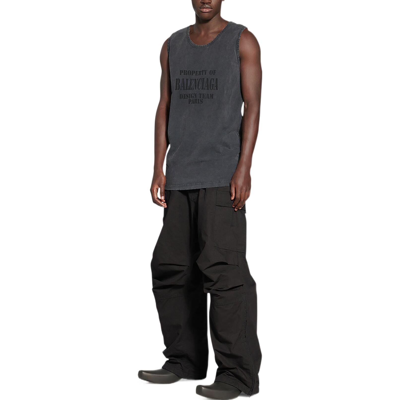 Balenciaga Property Loose Tank Top 'Washed Black' 697880TMVI11055