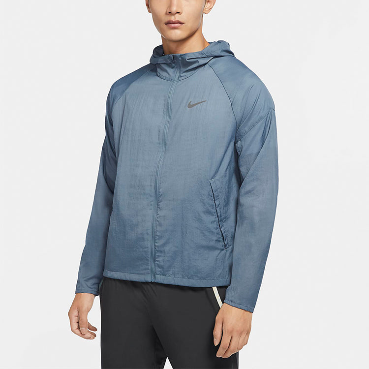 Nike hooded Running Windproof Jacket Blue CU5359-031