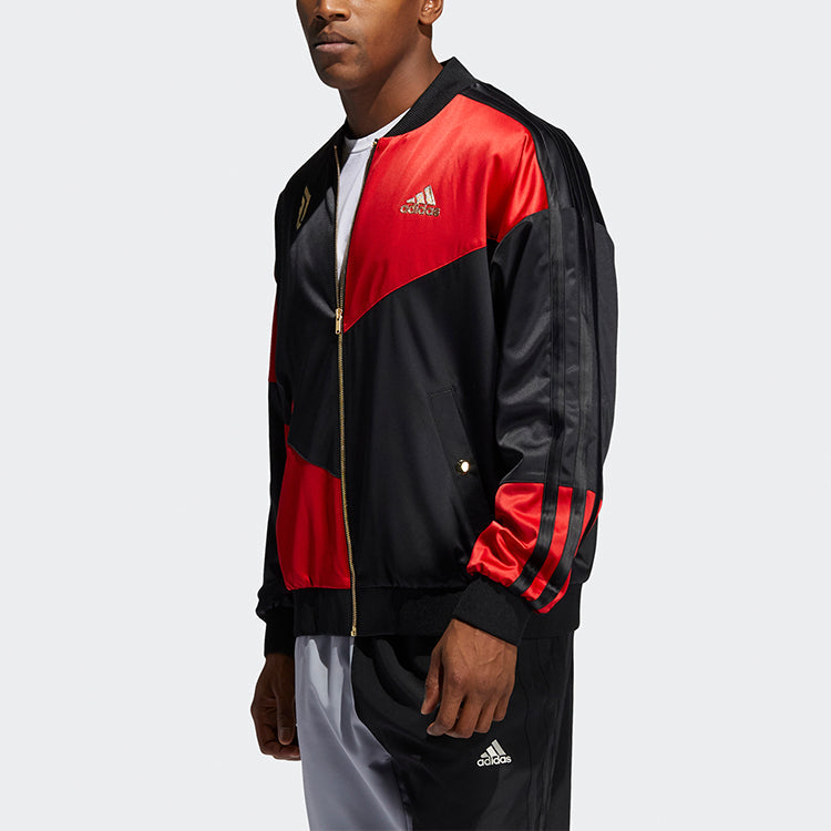 adidas Cny Dame Jacket Logo Basketball Sports Black Red GM5137