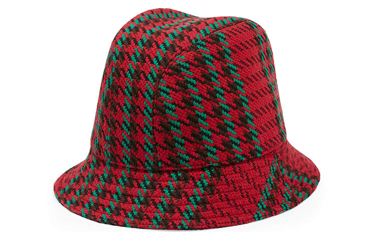 Gucci Houndstooth Wool Fedora With Interlocking G 'Red' 640876-4HABN-8200