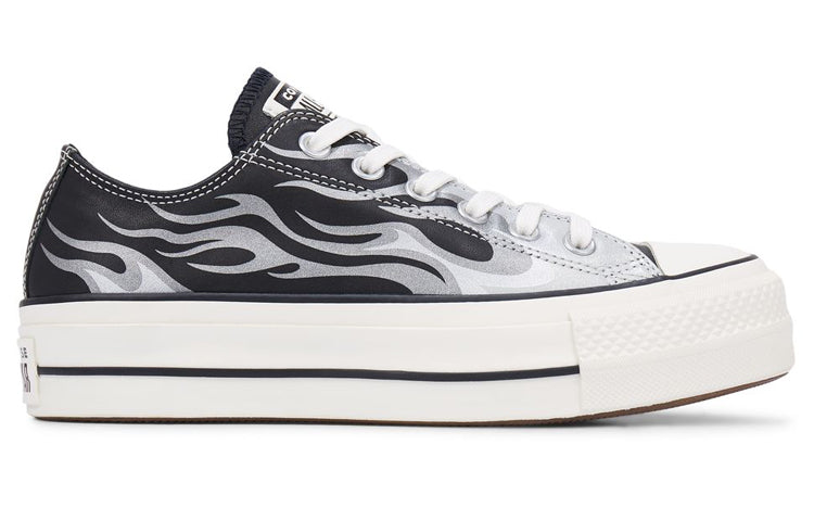 (WMNS) Converse Chuck Taylor All Star Platform Metallic Flame Low Top Black White 565900C