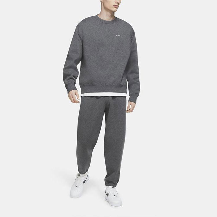 Men's Nike Solid Color Sports Round Neck Pullover Gray CZ5353-071