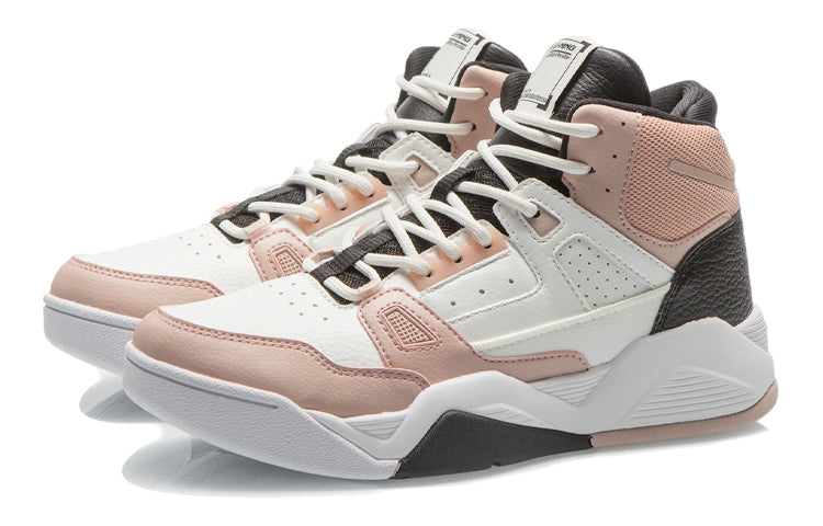 (WMNS) Li-Ning Basketball Shoes 'White Brown Black' AGBR084-2