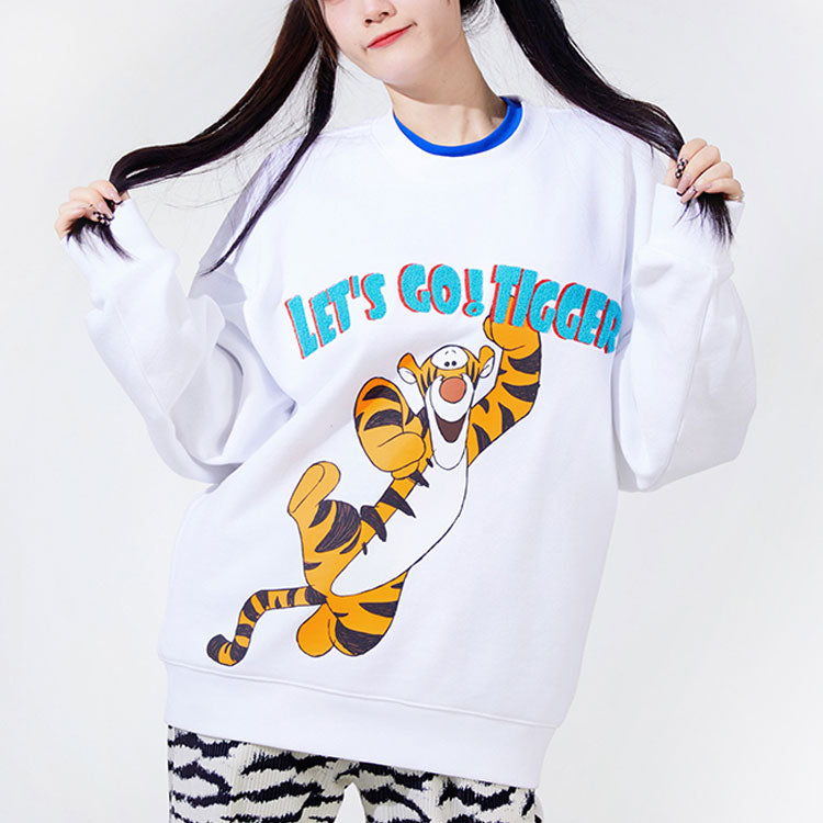 (WMNS) Li-Ning x Disney Crossover Sports Basketball Series Printing Loose Round Neck Pullover 'White' AWDRH37-2