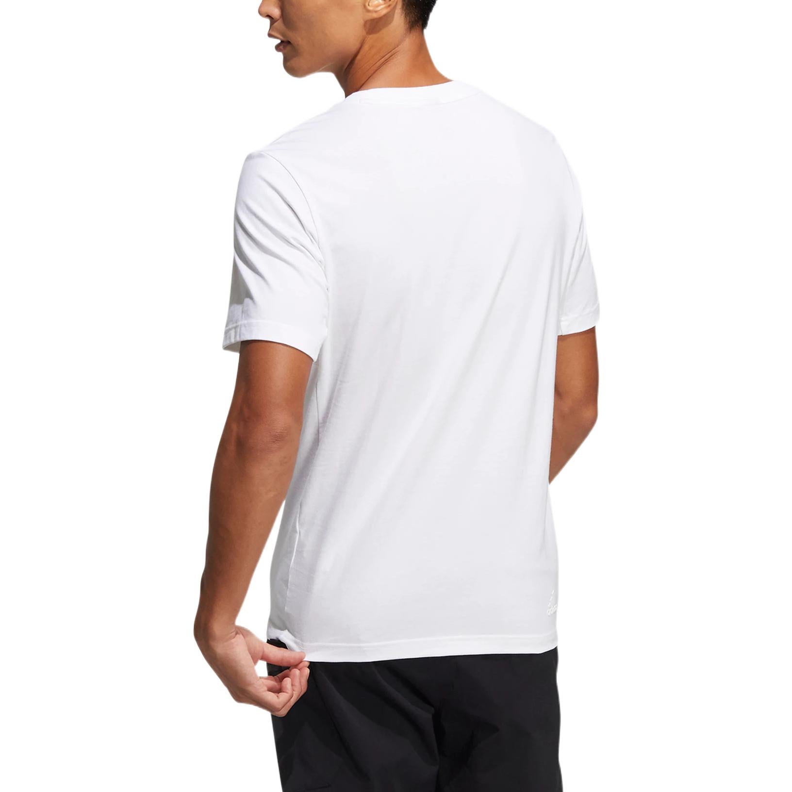 adidas Alphabet Large Logo Printing Round Neck Short Sleeve White HE9939