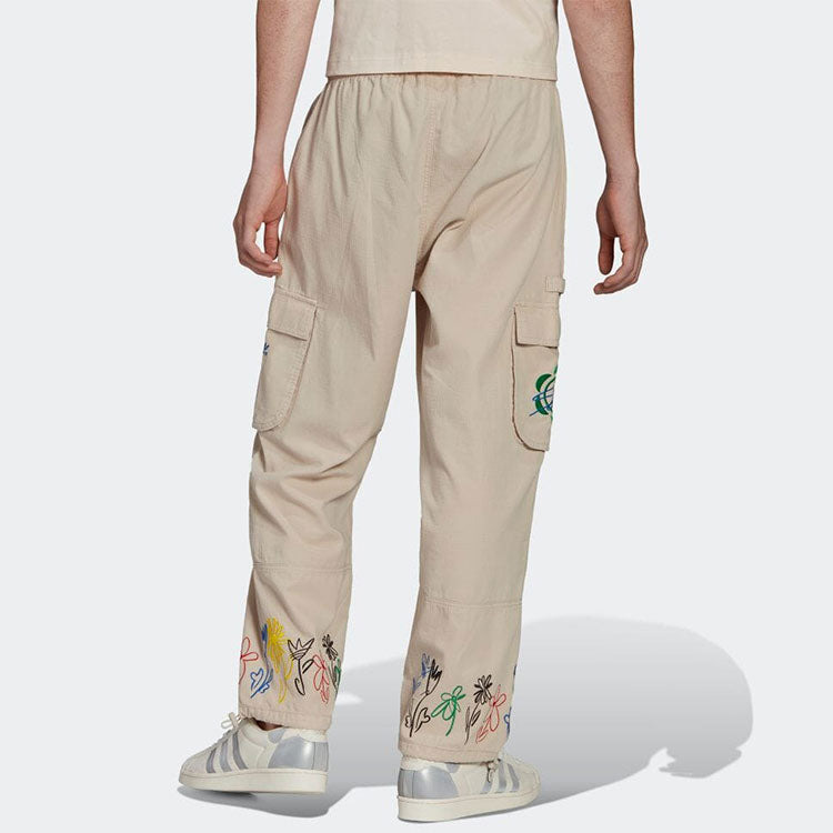 adidas x Sean Wotherspoon Flowers Embroidered Cargo Pants 'Light Brown Beige' HI3305