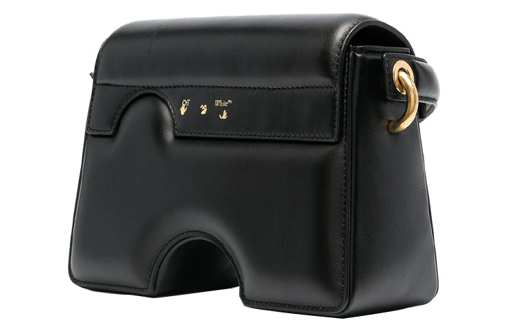 (WMNS) Off-White Genuine Leather 22 Burrow Single-Shoulder Bag Black OWNN005S21LEA0011000