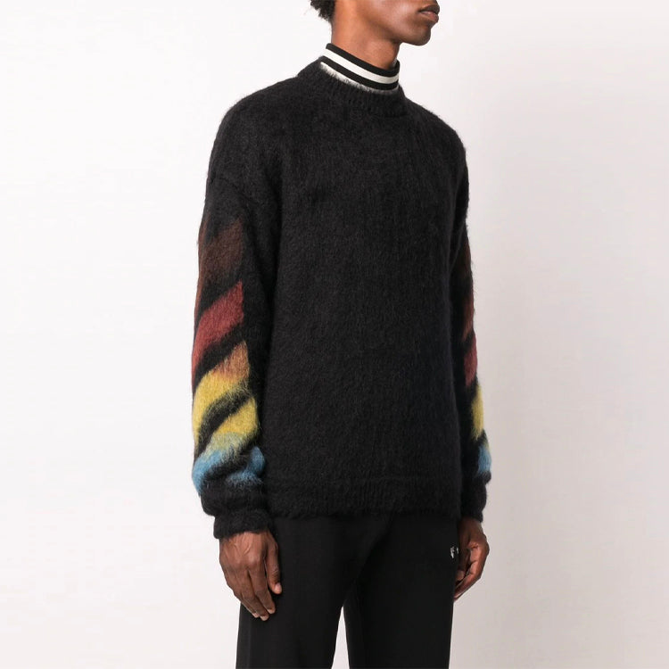 Off-White Gradient Slogan Logo Sweater Men's Black OMHA036F20KNI0011087