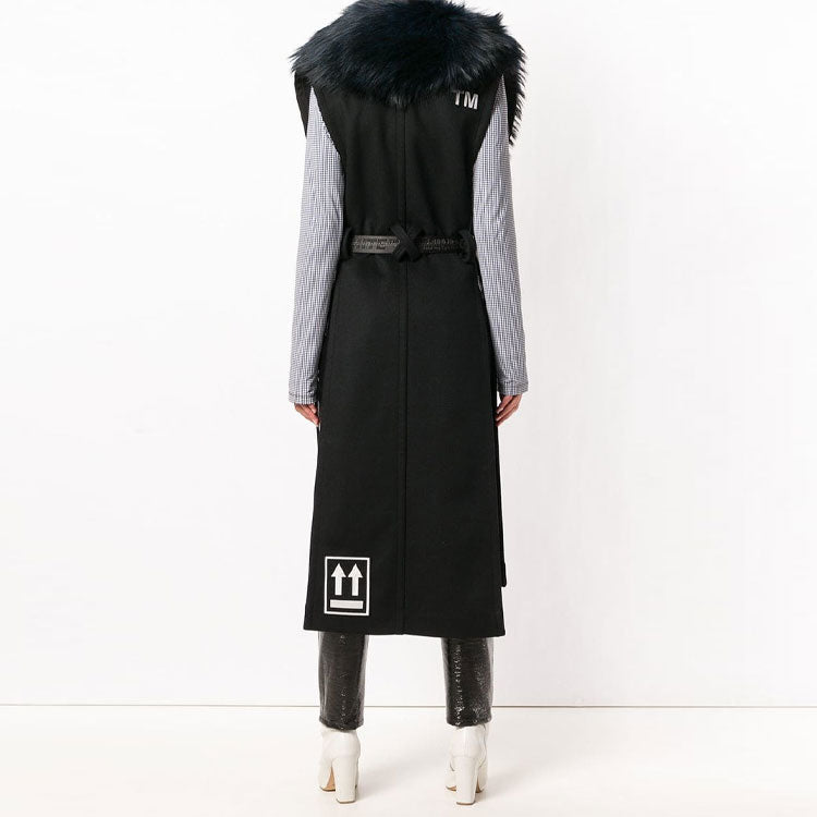 (WMNS) Off-White Sleeveless Large Slim Fit Version Black OWEA138E18A640611001