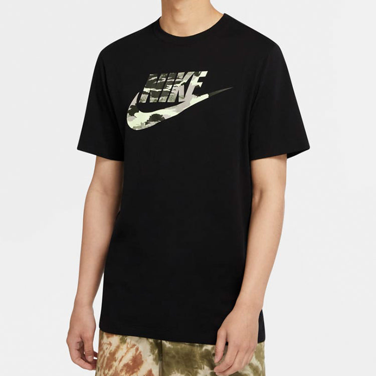 Nike Sportswear Camouflage Swoosh Round Neck Black CU8915-010