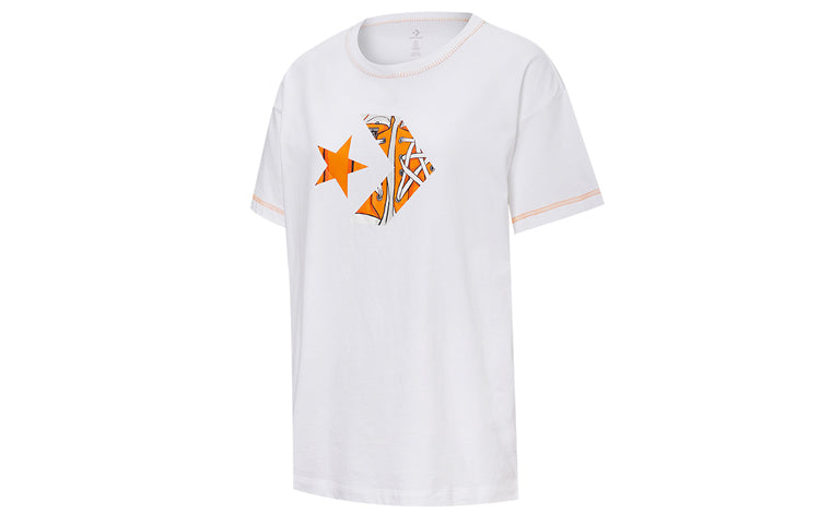 (WMNS) Converse Canvas Shoes Logo Print Short-Sleeved White 10020855-A01