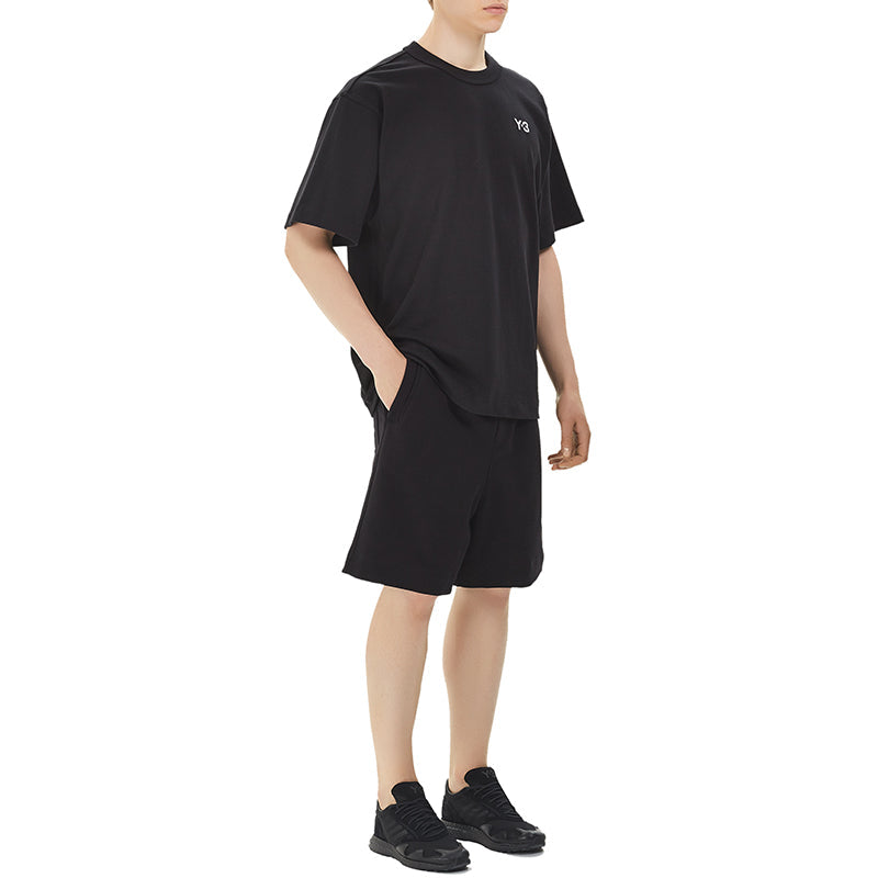 Men's Y-3 Alphabet Logo Casual Short Sleeve Black T-Shirt FP8696