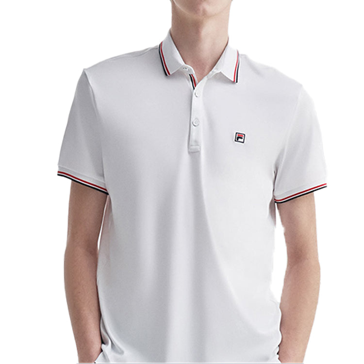FILA Logo Printing Breathable Short Sleeve Polo Shirt White F11M021116F-WT
