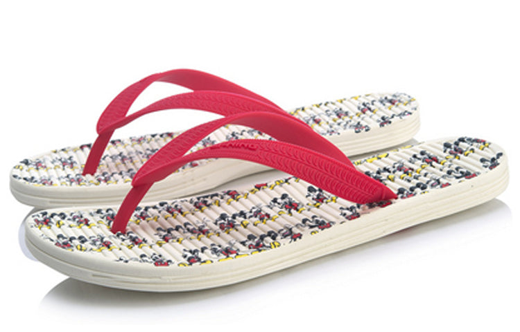 (WMNS) Li-Ning Disney Crossover LN Floper Red White Slippers AGAP002-4