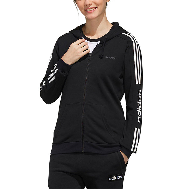 (WMNS) adidas neo CE 3S ZP HDY Zipper Jacket Black EI4716