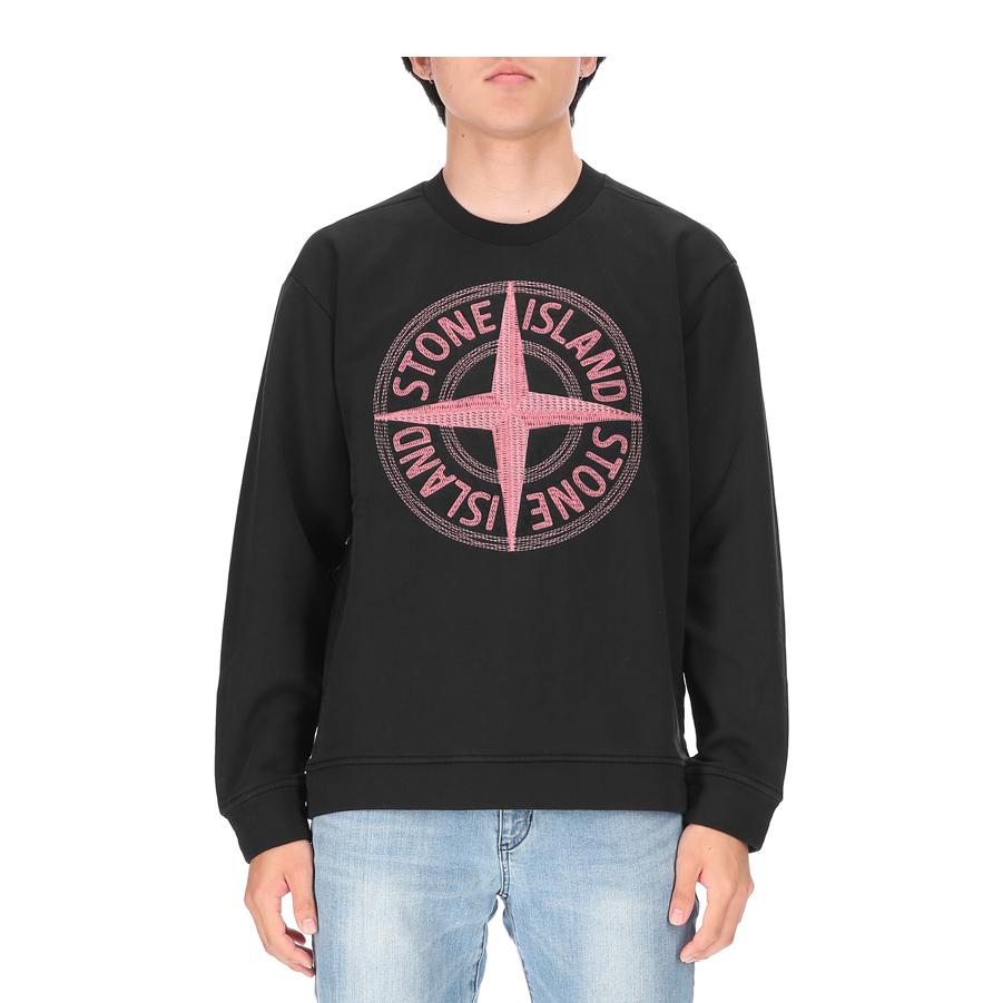 STONE ISLAND Embroidered Logo Sweatshirt 'Black' 781565484-V0029
