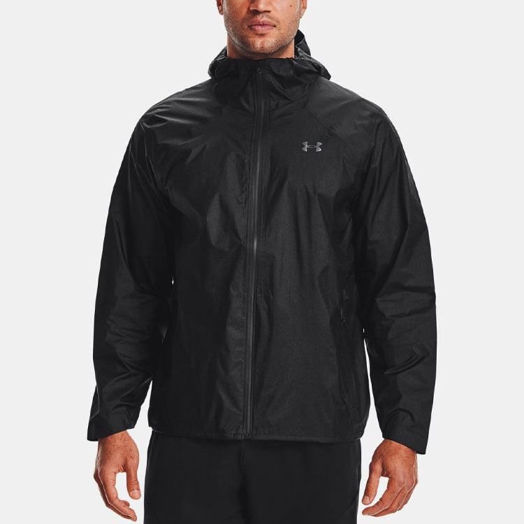 Men's Under Armour Impasse Rain 2.0 Casual Sports Hooded Jacket Black 1360416-001
