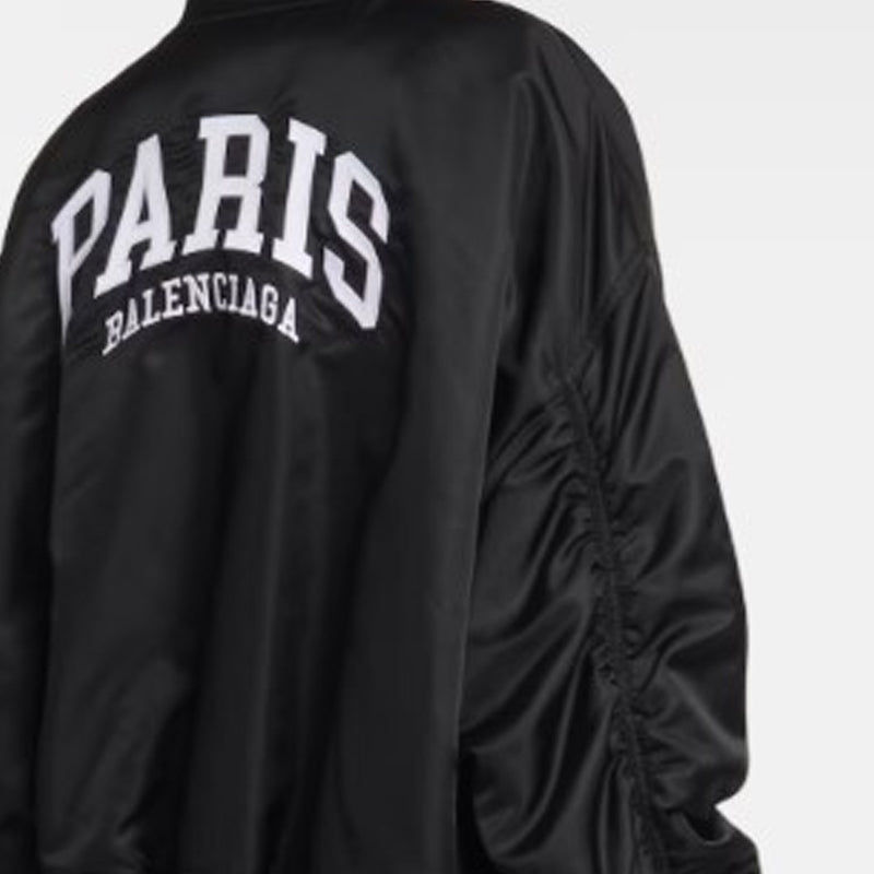 (WMNS) Balenciaga Paris Varsity Jacket 'Black' 768924TNO271000