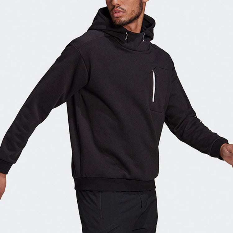 adidas Terrex Explore Zipper Pocket Solid Color Sports Pullover Black GE9916