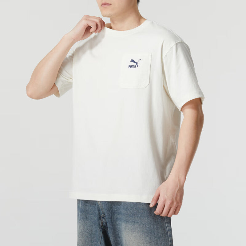 PUMA Logo Pocket T-shirt 'White' 626858-65