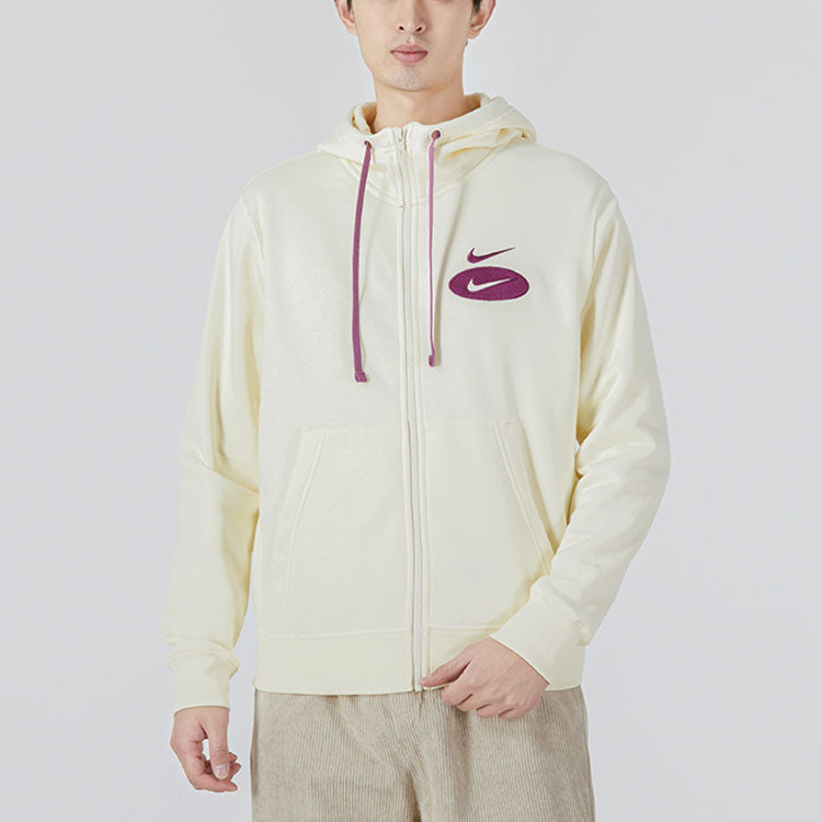 Nike Sportswear Swoosh League Logo Hoodie 'White Purple' DM5341-113