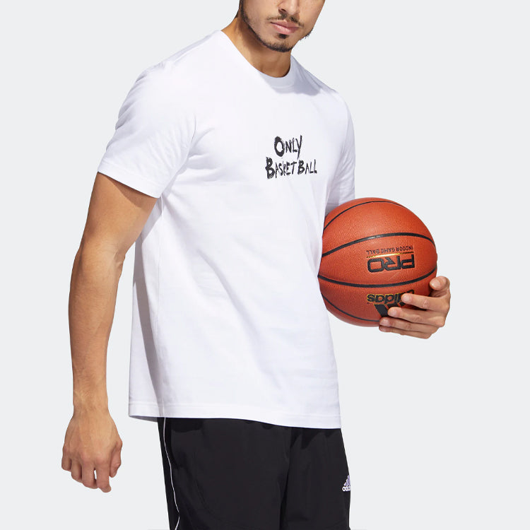 adidas Chinese Car Pattern Printing Sports Short Sleeve White HS6613