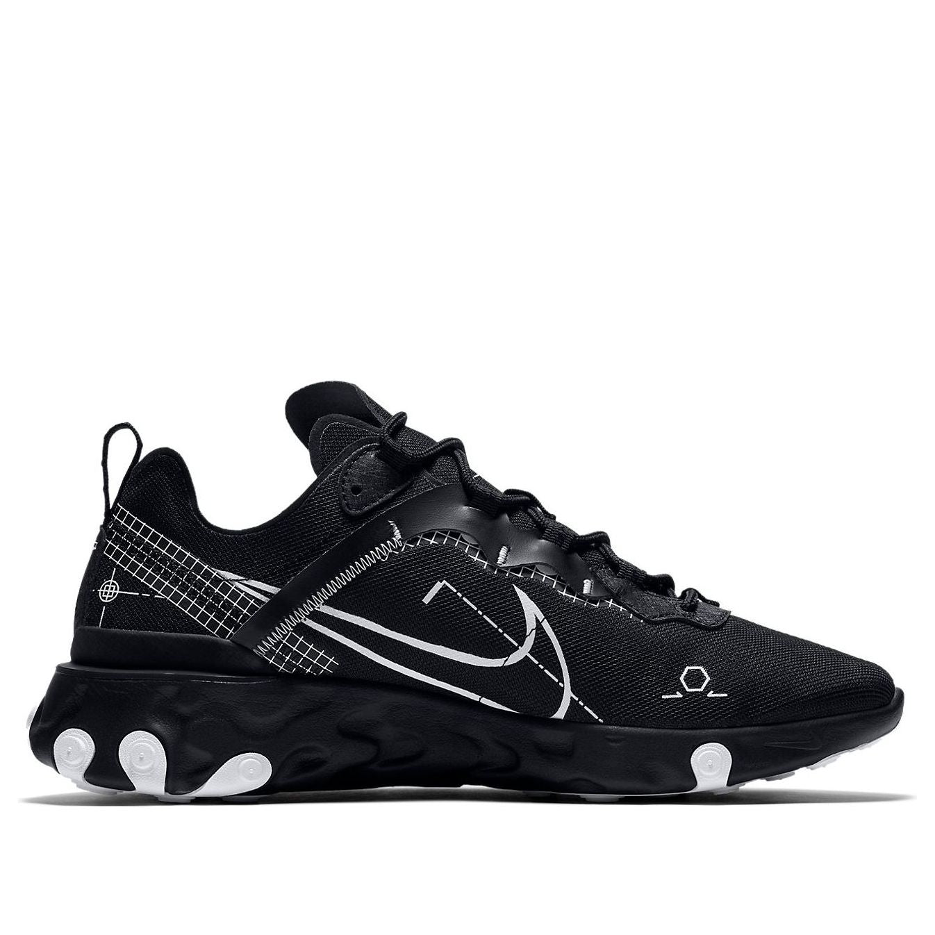 Nike React Element 55 'Reverse Schematic - Black' CU3009-001