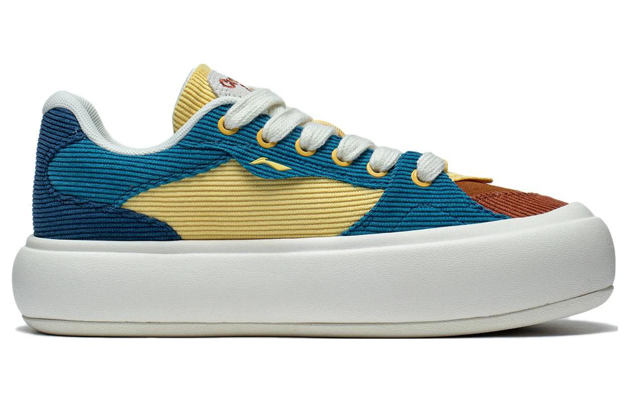 (WMNS) Li-Ning Puff Platform Skate Shoes 'Brown Blue' AZGT092-1