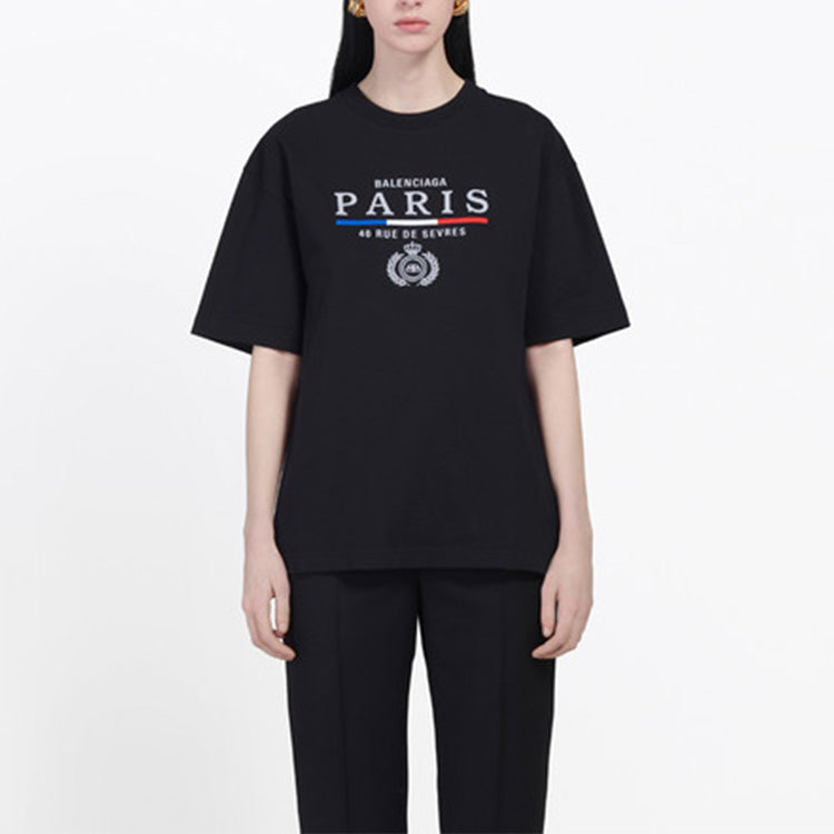 Balenciaga Paris Version Short Sleeve Black 594599TGV481000