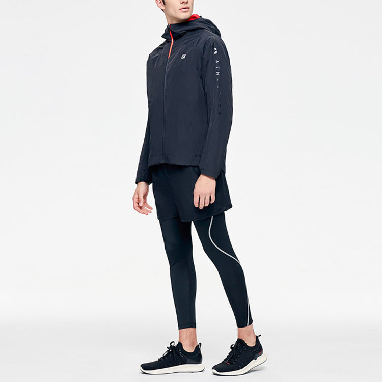 FILA Athletics Alphabet Printing Hooded Jacket Black A11M111701F-BK