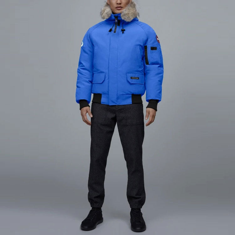 Men's Canada Goose Solid Color Cozy hooded aviator Down Jacket Blue 7999MPB-64