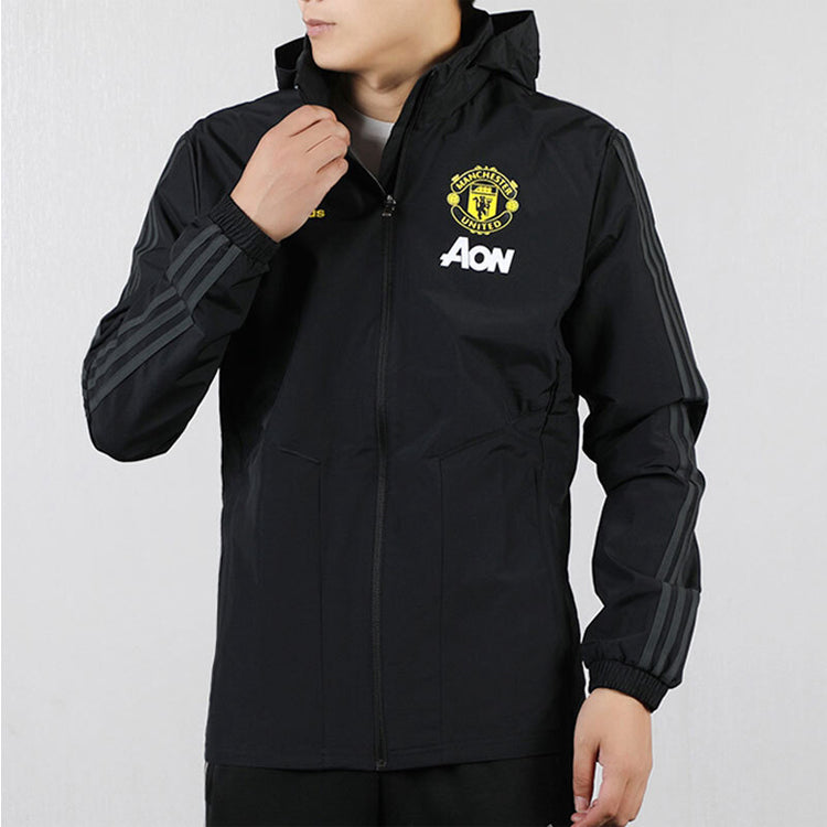 adidas Soccer/Football Manchester United Woven Stand Collar Jacket Black EB6515