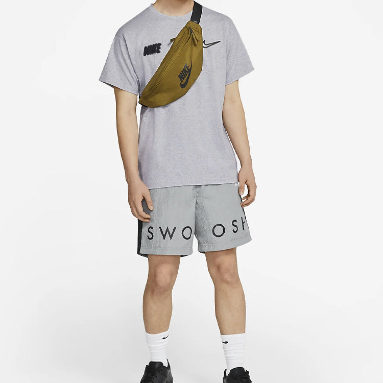 Nike Alphabet Logo Graffiti Round Neck Short Sleeve Gray CW5583-902